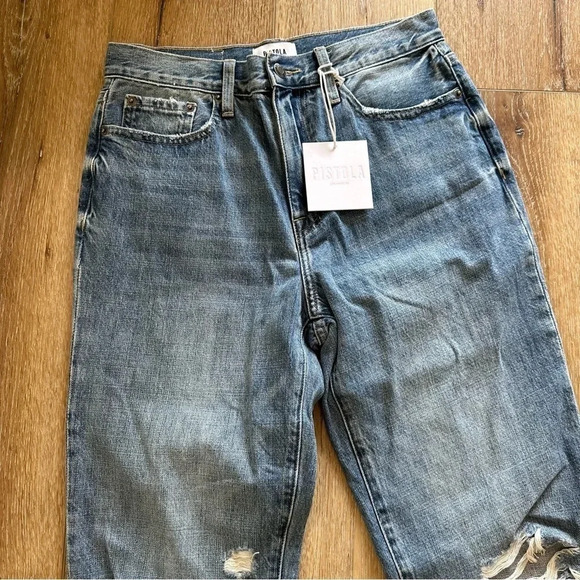 Pistola Presley High Rise Relaxed Roller Distressed Denim Jeans Size 27 NWT - Picture 9 of 12